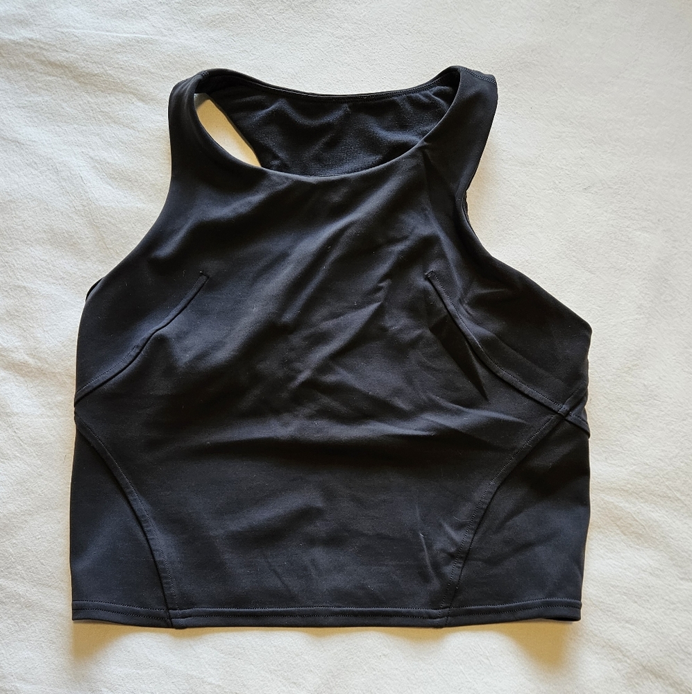 Lululemon invigorate high neck top, size 6, like new condition, charcoal grey